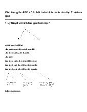 Cho tam giác ABC - Các bài toán hình dành cho lớp 7 về tam giác