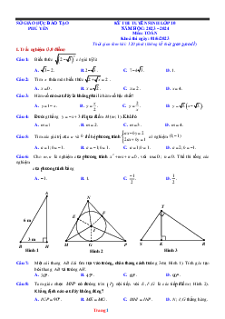 Đề thi tuyển sinh vào lớp 10 năm 2023-2024 môn toán 10 Sở GD Phú Yên (có đáp án và lời giải chi tiết)
