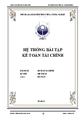 HỆ THỐNG BÀI TẬP KẾ TOÁN TÀI CHÍNH | Đại học Kinh tế Kỹ thuật Công nghiệp