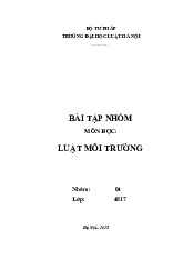 Đề cương môn Luật môi trường - Trường Đại học lao động -  xã hội