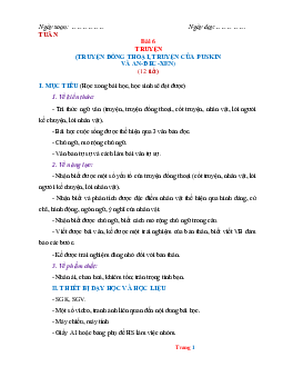 Giáo án môn Văn 6 Bài 6: Truyện sách Cánh diều