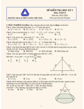 Đề học kỳ 1 Toán 8 năm 2025 – 2026 trường Lương Thế Vinh – Hà Nội