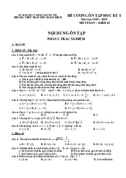 Đề cương ôn tập học kì 1 Toán 10 năm 2018 – 2019 trường THPT Trần Phú – Hà Nội