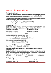 Tổng hợp Bài tập Ancol tác dụng với Na (Có lời giải) | Đại học Y dược Cần Thơ