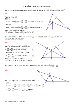 Chuyên đề tam giác đồng dạng bồi dưỡng học sinh giỏi Toán 8