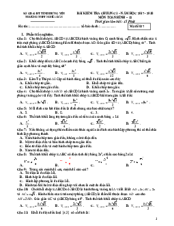 Kiểm tra Hình học 12 chương 1 (Khối đa diện) năm học 2017 – 2018 trường Nghĩa Dân – Hưng Yên