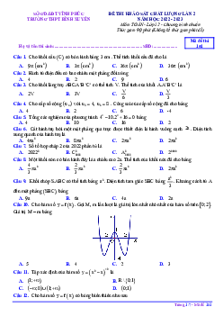 Đề khảo sát lần 2 Toán 12 năm 2022 – 2023 trường THPT Bình Xuyên – Vĩnh Phúc