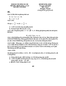 Đề kiểm tra học kỳ 2 Toán 9 năm 2019 – 2020 trường THCS Nguyễn Văn Linh – TP HCM