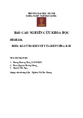 Báo cáo Bước đầu tìm hiểu về từ ghép Tiếng Hàn môn Nghiên cứu khoa học | Trường Đại học Hà Nội