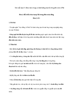 Dàn ý phân tích tâm trạng và hành động của Mị trong đêm cứu A Phủ | Văn mẫu lớp 12