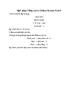 Ngữ pháp Tiếng Anh 3 Global Success Unit 4
