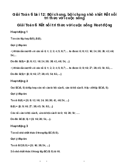 Giải Toán 6 Bài 12: Bội chung, bội chung nhỏ nhất | Kết nối tri thức