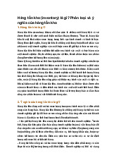 Hàng tồn kho (inventory) là gì? Phân loại và ý nghĩa của hàng tồn kho