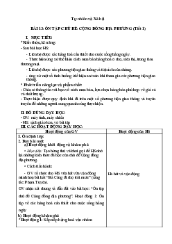 Giáo án Tự nhiên và xã hội 2 sách Chân trời sáng tạo (Cả năm)| Bài 13
