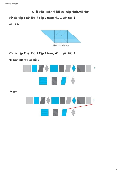 Vở bài tập Toán lớp 4 Bài 56: Xếp hình, vẽ hình Chân trời sáng tạo