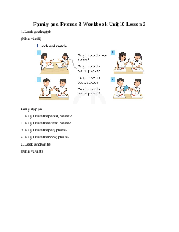 Family and Friends 3 Workbook Unit 10 May I take a photo Lesson 2 trang 71