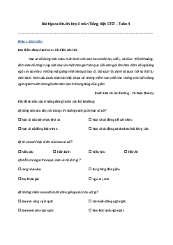 Bài tập cuối tuần lớp 3 môn Tiếng Việt CTST - Tuần 4 | Chân trời sáng tạo