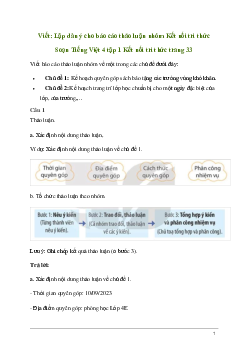 Giải Viết: Lập dàn ý cho báo cáo thảo luận nhóm | Kết nối tri thức