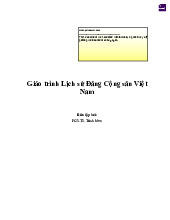 Giáo trình Lịch sử Đảng Cộng sản Việt Nam - PGS.TS. Trình Mưu