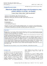 N Ahmad - Clinical and etiological profile of unprovoked thrombosis in young patients admitted at a