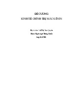 Đề cương môn Kinh tế chính trị Mac Lenin - Trường Đại học Mở Hà Nội.