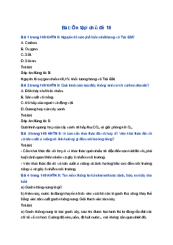 Giải Khoa học tự nhiên 9 Chân trời sáng tạo Ôn tập chủ đề 10
