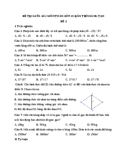 Đề thi giữa học kì 2 lớp 4 môn Toán Chân trời sáng tạo - Đề số 3