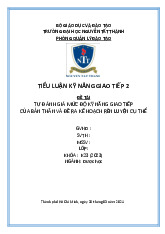 Tự Đánh Giá và Kế Hoạch Rèn Luyện Kỹ Năng Giao Tiếp | Tiểu Luận Kỹ năng giao tiếp