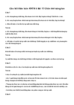 KHTN 8 Bài 17: Áp suất trong chất lỏng - Chân trời sáng tạo