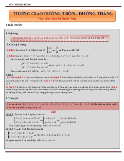 Hình học Oxy – Tương giao giữa đường thẳng và đường tròn – Nguyễn Thanh Tùng