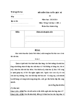 Đề thi Tiếng Việt giữa kì 2 lớp 4 sách Kết nối tri thức - Đề 3