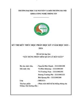 Đề tài: " xây dưng phần mềm quản lý bán giày"