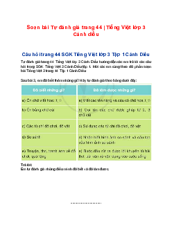 Soạn bài Tự đánh giá trang 44 | Tiếng Việt lớp 3 Cánh diều