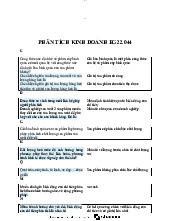 Đề cương ôn tập - Phân tích hoạt động kinh doanh | Đại học Mở Hà Nội