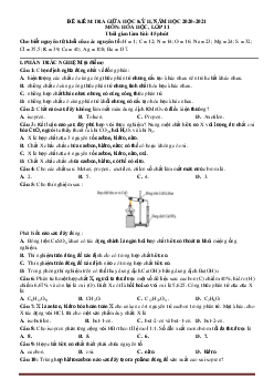 Đề kiểm tra giữa học kỳ 2 môn Hóa 11 (có đáp án )