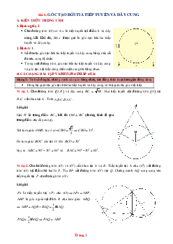 Phương pháp giải hình học 9 góc tạo bởi dây tiếp tuyến và dây cung (có đáp án và lời giải chi tiết)