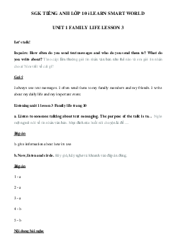 Tiếng Anh lớp 10 Unit 1 lesson 3 i Learn Smart World