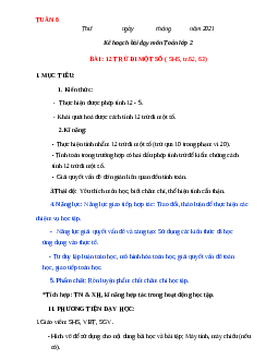 Giáo án Toán 2 sách Chân trời sáng tạo | Tuần 8 | Tiết 3