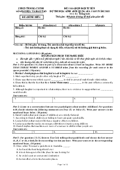 Đề thi lập đội tuyển dự thi HSG Quốc Gia tỉnh Bắc Ninh môn Tiếng Anh năm 2018