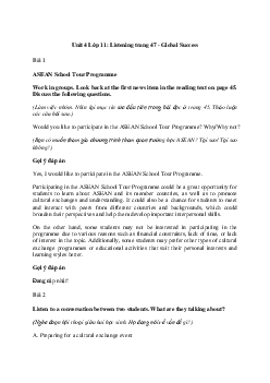 Giải Tiếng Anh 11 Unit 4: Listening