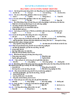 Trắc nghiệm Địa 7 Bài 9: Hoạt động sản xuất nông nghiệp ở đới nóng (có đáp án)