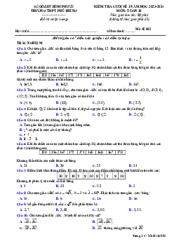 Đề cuối kì 1 Toán 10 năm 2023 – 2024 trường THPT Phú Riềng – Bình Phước