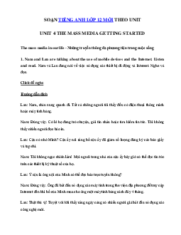 Tiếng Anh lớp 12 Unit 4 Getting Started
