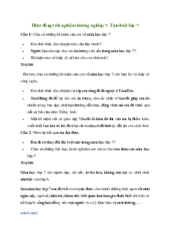 Giải Hoạt động trải nghiệm 7: Tạm biệt lớp 7 | Chân trời sáng tạo