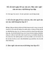 Kể về một ngày đi học của em. Nêu cảm nghĩ của em sau một tháng học tập | Tập làm văn 3