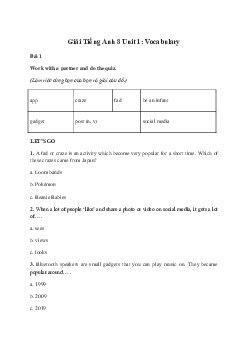 Giải Tiếng Anh 8 Unit 1: Vocabulary | Friends Plus