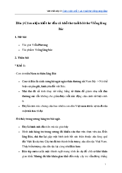 Cảm nhận khổ thơ đầu và khổ thơ cuối bài thơ Viếng lăng Bác của Viễn Phương | Văn mẫu lớp 9