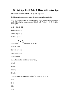 Đề thi học kì 2 Toán 7 - Đề 3 | Chân trời sáng tạo năm 2023