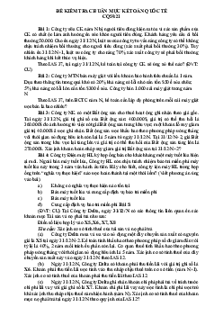 Đề kiểm tra Chuẩn mực kế toán quốc tế | Học viện Tài chính