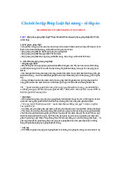 Câu hỏi ôn tập Pháp Luật đại cương - có đáp án